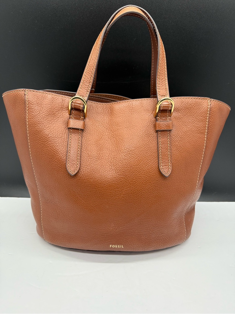 Vintage Fossil Tessa Pebbled Leather Tote Bag